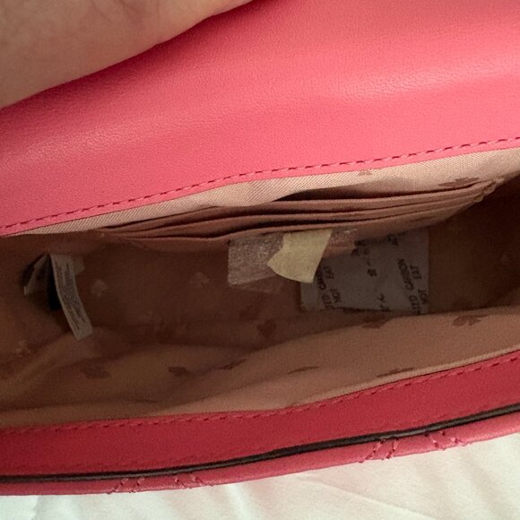 Kate Spade Natalia Square Quilted Leather Crossbody Purse Bright Blush Pink NWT - Picture 7 of 10